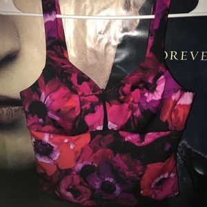 Flower print cop top